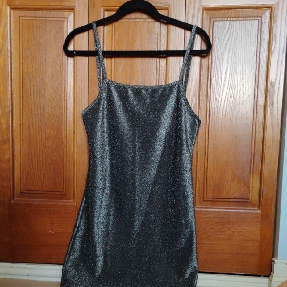 Elegant Silver Glitter Dress